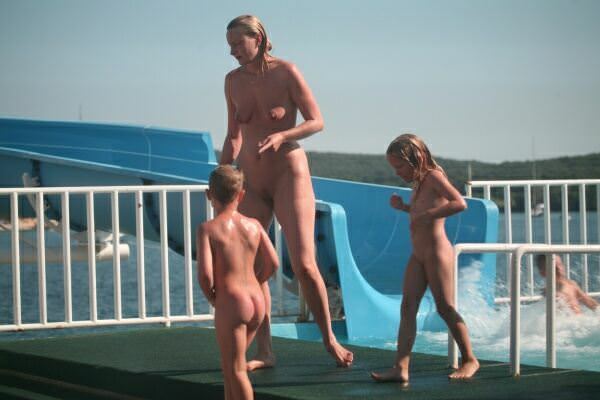 Family nudism in an aquapark - Purenudism series